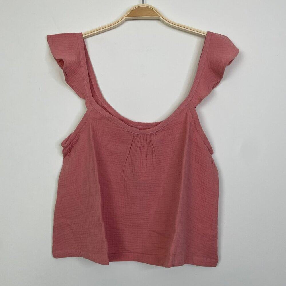 Marine Layer Jude Flutter Sleeve Tank Rosette‎ Size Large Lightweight Flowy